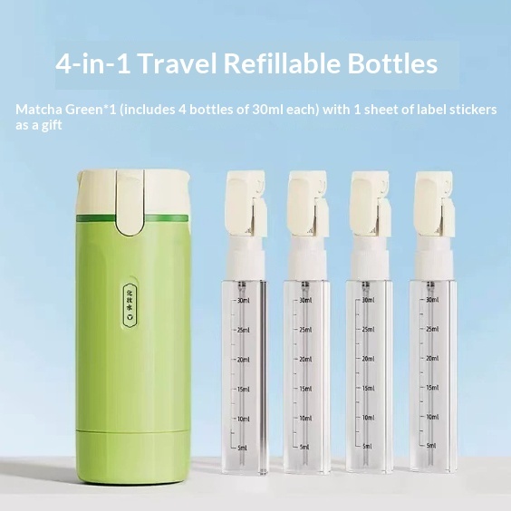 4-in-1 Travel Dispenser | Leak-Proof Refillable Toiletry Bottles